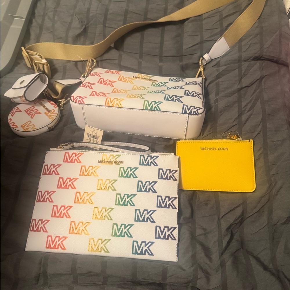 Michael Kors Rainbow Logo Wristlet
